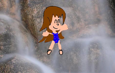 Allison on a waterfall (another cool backround) by CharmyB2