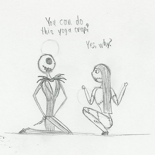 Jack and Sally Yoga by CharonTheSabercat