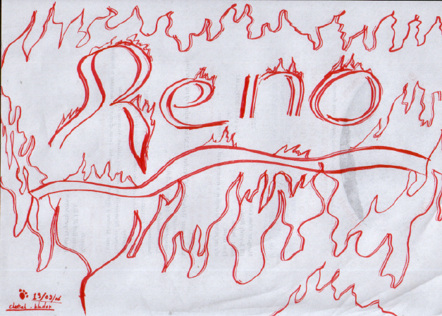 Reno" on  fire by Cheetah-blader