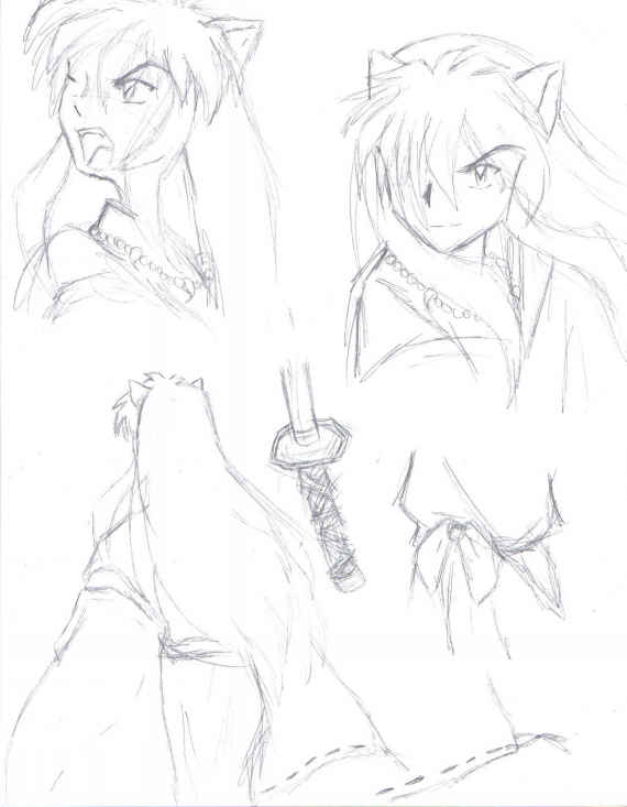 Crappy Inuyasha Sketches by CheshireGoddess