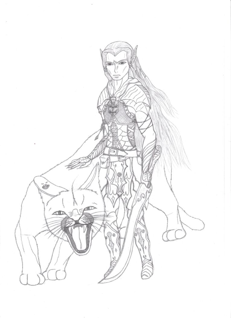Male Elven Ranger by Cheshire_Cat