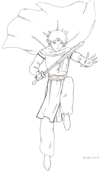 Koenma with sword by Chezamayu
