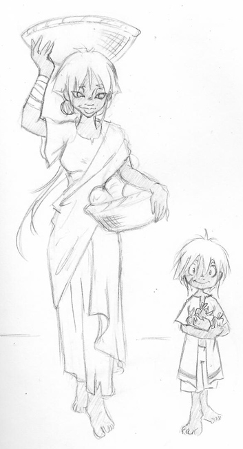 Little Bakura and Mother by Chibi-Robin