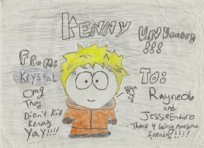 Kenny unhooded--present 4 Jessie and Rayne by ChibiChan15