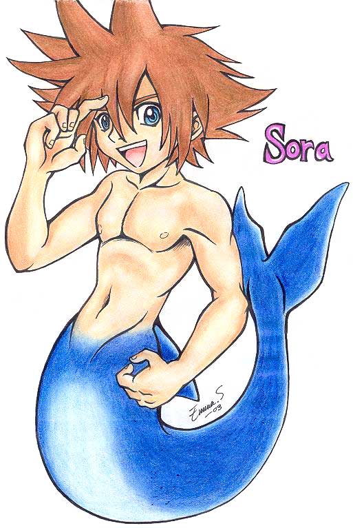 Sora the merman by ChibiHobbit