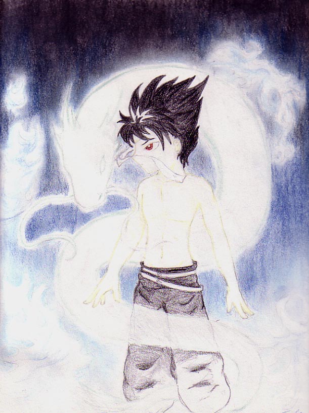 Hiei In Flames (req. by cptShort) by ChibiSamuraiJack
