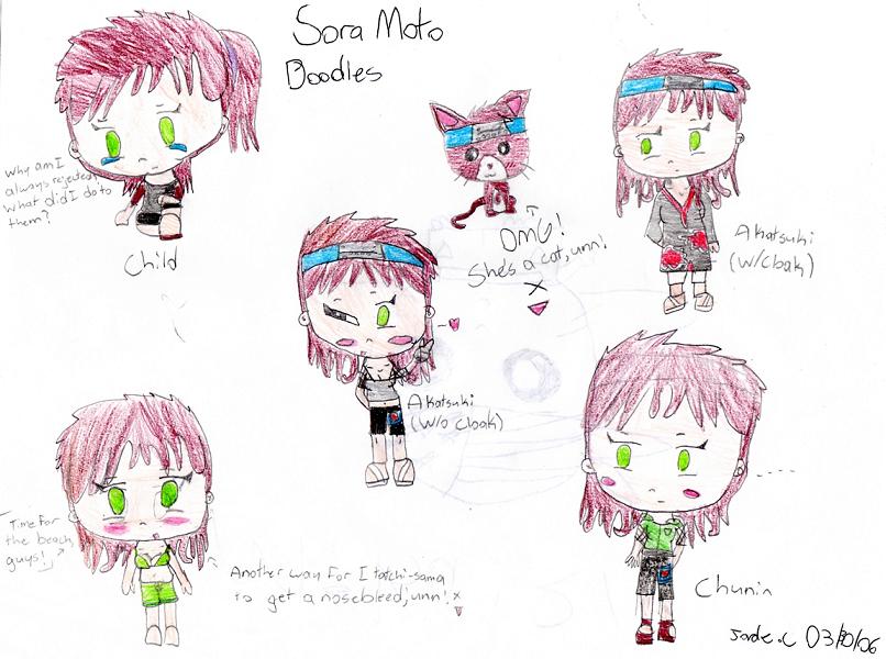 Many Sora doodles...XD by Chibi_Sorceress