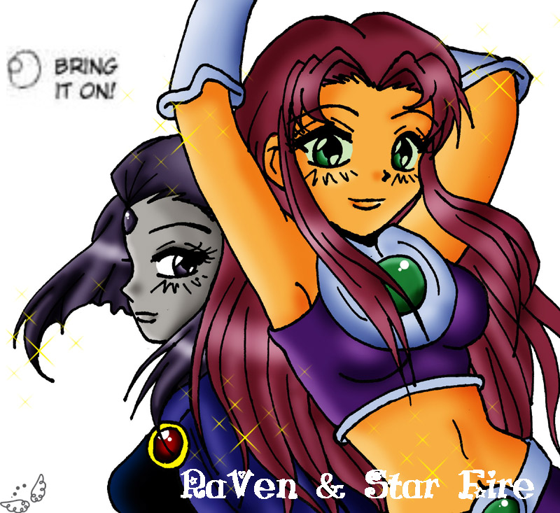 TT- Raven and StarFire by Chibidawnie