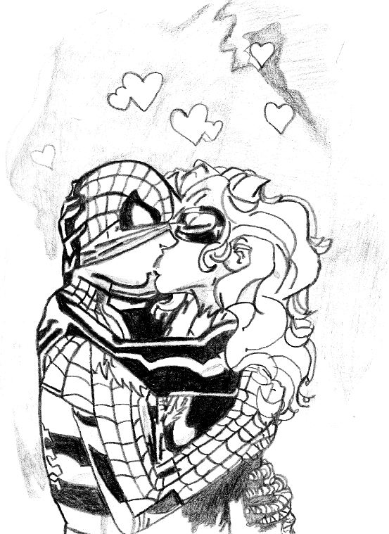 Spider-Man & Blackcat making out by Chibodee