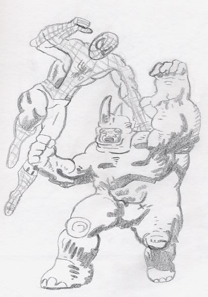 Spider-Man vs Rhino by Chibodee