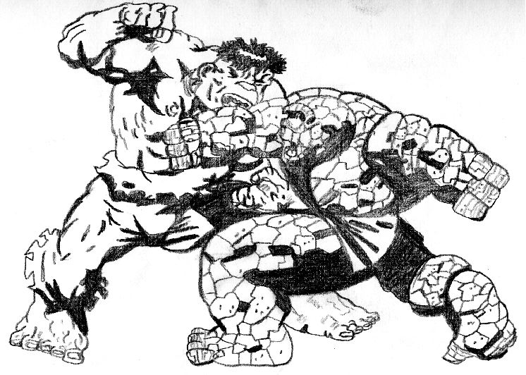 Hulk vs. Thing by Chibodee