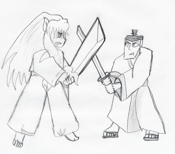 Samurai Jack vs. Inuyasha by Chibodee