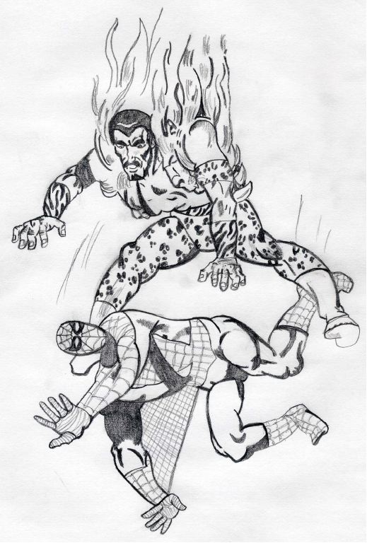 Spider-man vs. Kraven the Hunter by Chibodee