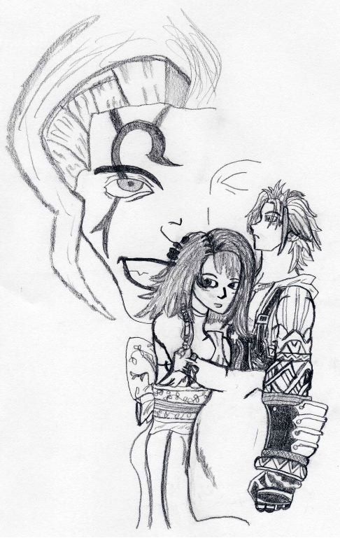 Tidus, Yuna, and the face of evil by Chibodee