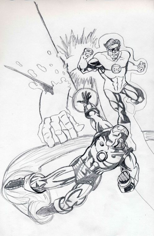 Iron man vs. Green Lantern by Chibodee
