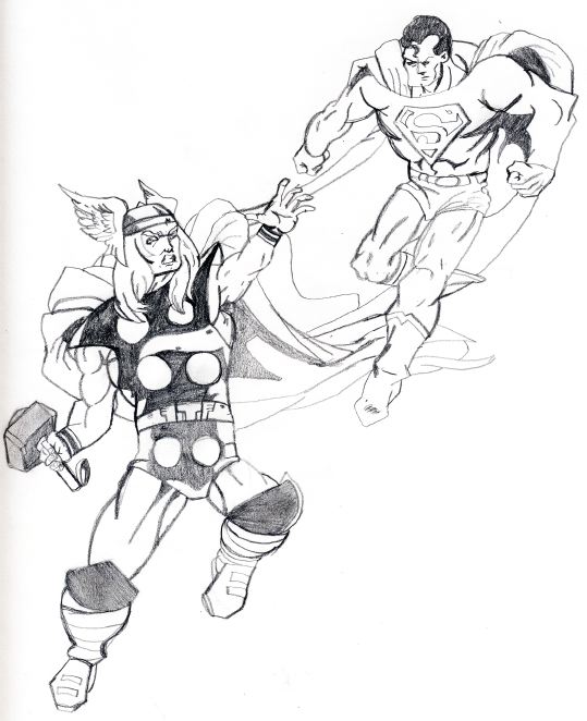 Thor vs. Superman by Chibodee