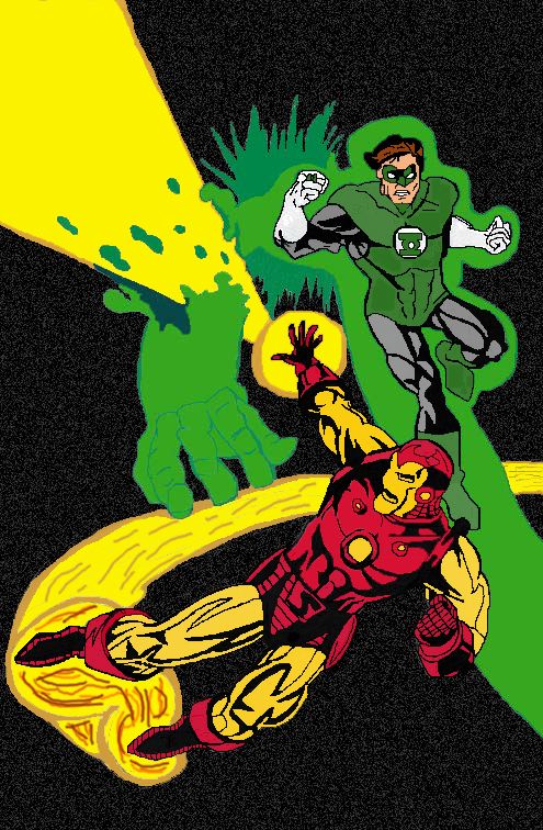 Iron man vs. Green Lantern *COLORED* by Chibodee