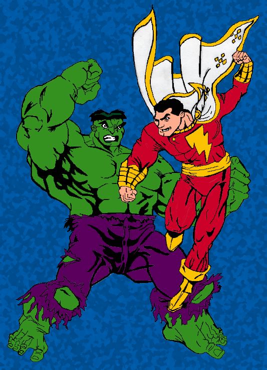 Hulk vs. Shazam *COLORED* by Chibodee
