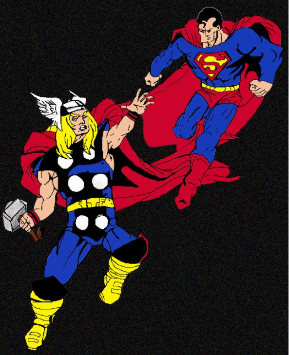 Thor vs. Superman *COLORED* by Chibodee