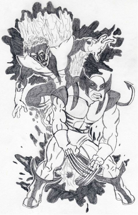 Nightcrawler and Wolverine by Chibodee