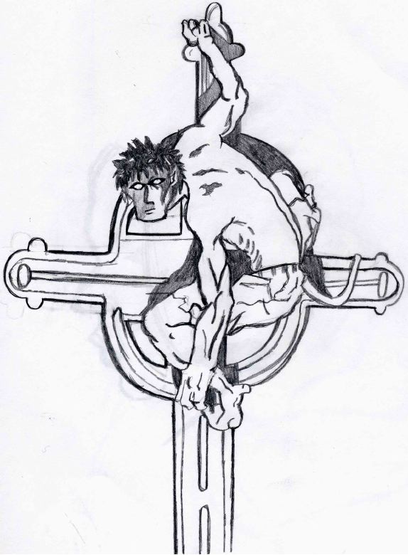 Nightcrawler on a cross by Chibodee