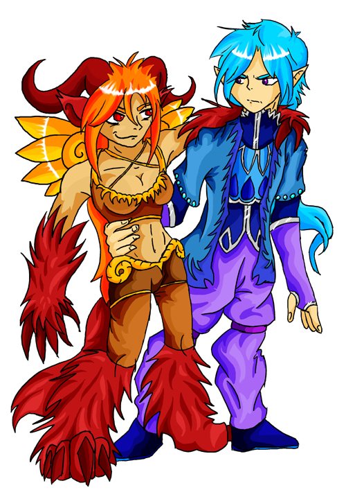 Shiva and Ifrit by Chickibo