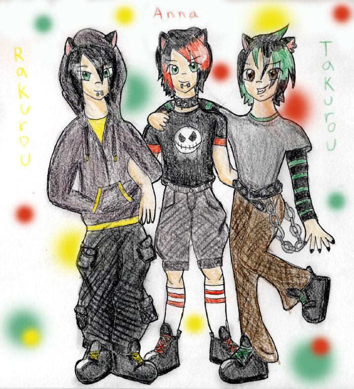 Rakurou, Anna, and Takurou by Choco_Chick_87