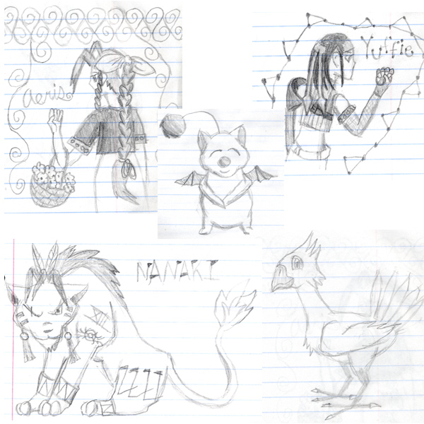 FF7 doodle collage by Choco_Chick_87