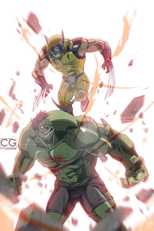 hulk vs wolverine by Chrisgooding