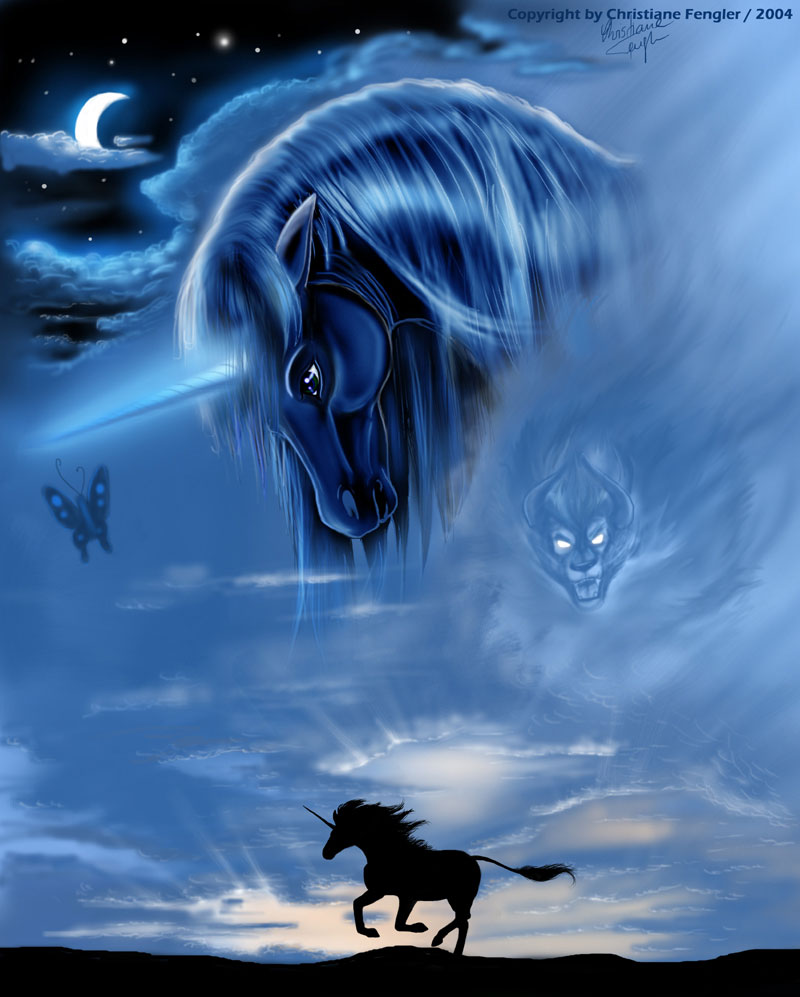 Blue Unicorn by Christiane