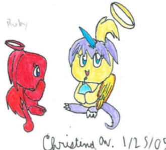 My Chao Goldy and Ruby by Christina_the_Goldenfox