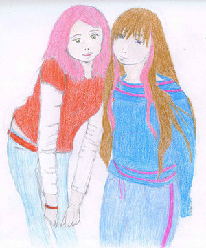 Sakura and Suchina Colored by Christina_the_Goldenfox