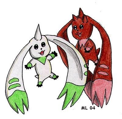 Digimon Twins (Terriermon & Lopmon) by Cky