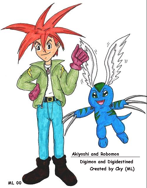Akiyoshi and Robomon (my own Digimon characters) by Cky