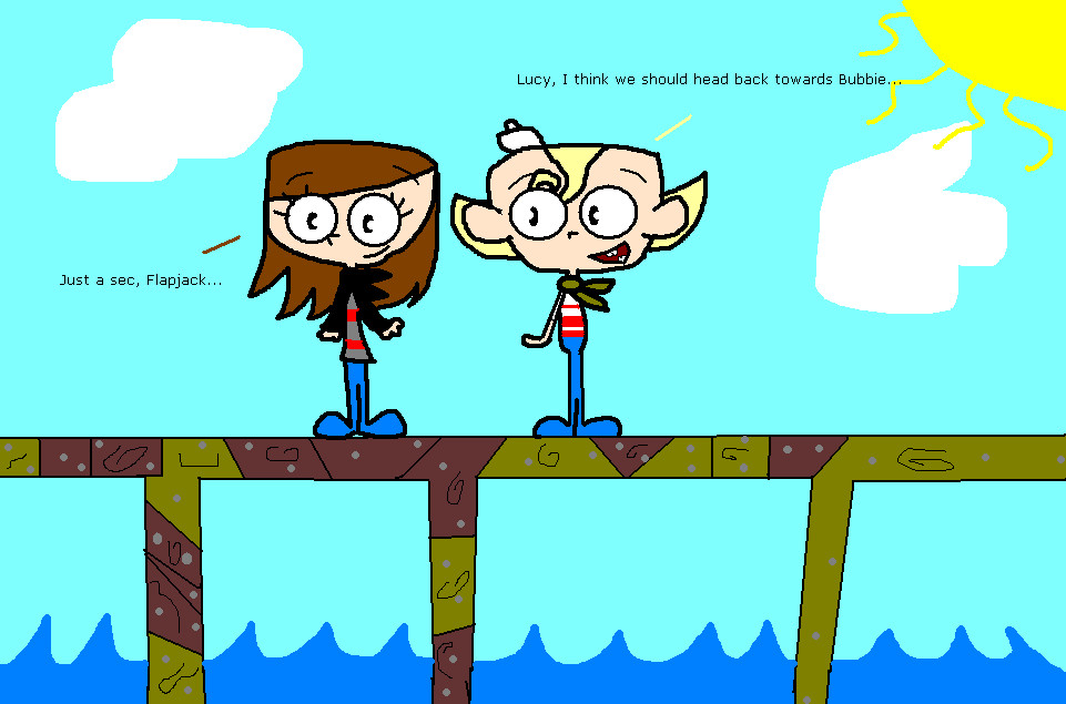 Flapjack and Lucy on the dock by ClubXAdventure