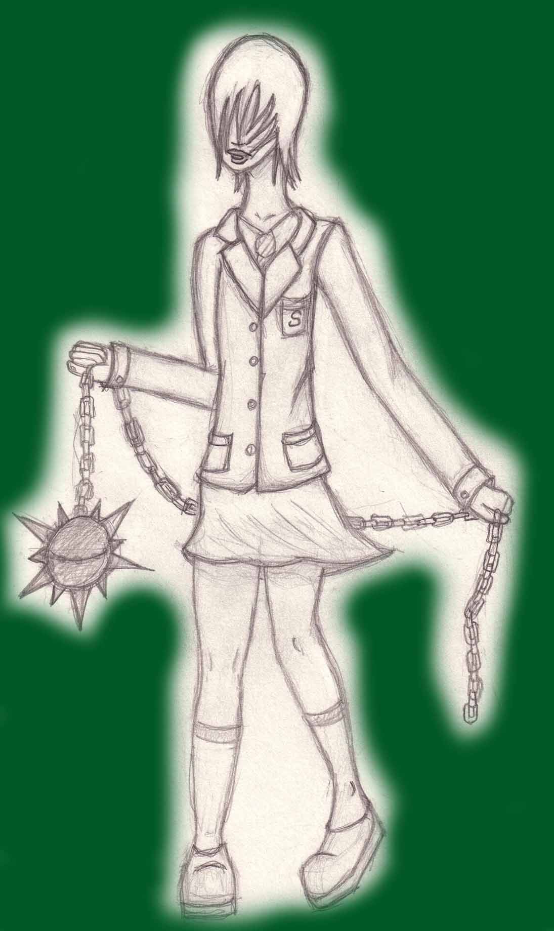 Draco the school girl by Cookie
