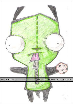 Gir with a cookie - For Nianome by CookieLover_Rikko