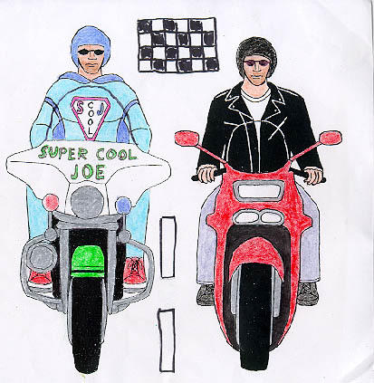Joey Lawrence Characters in a Motorcycle Race by Cool_67