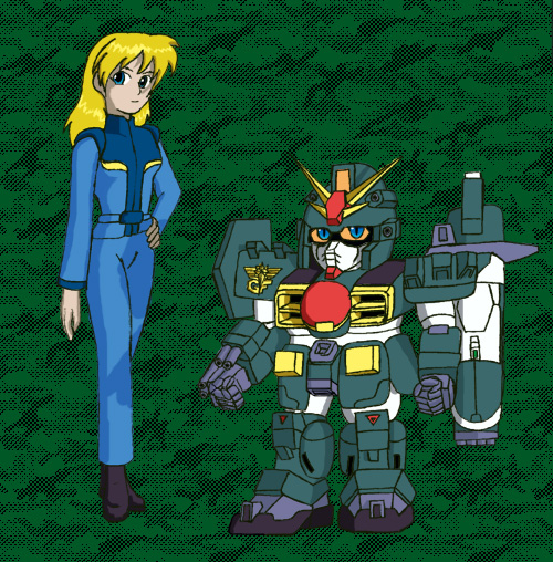Toniya and Leopard Gundam by CoreBelote