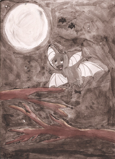 Watercolor Bats by CrazyKomouri