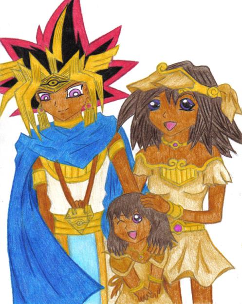 Atemu, Mana and their daughter by CrazyPika
