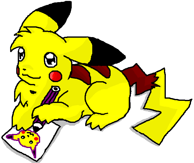 Pikachu drawing (literally) by CrazyPika