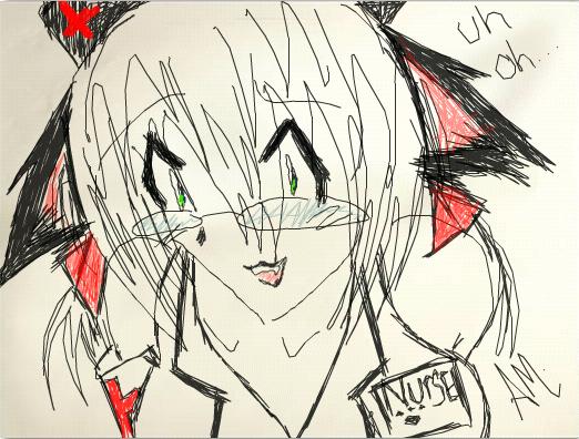 Neko Nurse ( plus animation of how i drew her) by Crazyneko666