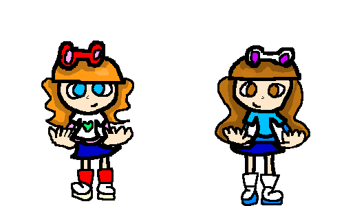 Sanae-chan and Rie-chan animation by CreamandPoppufan166