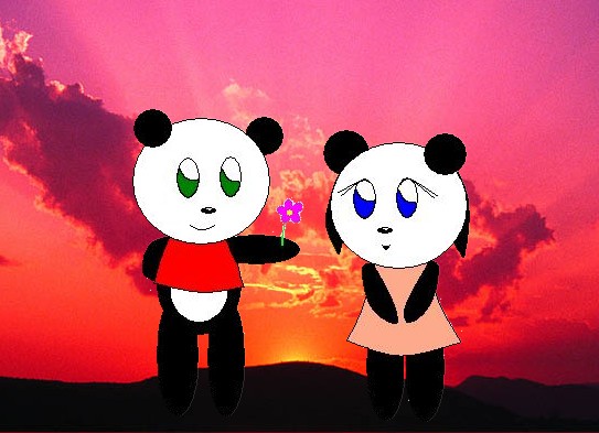 Panda boy and Panda girl by Creamy_Panda_Humper09