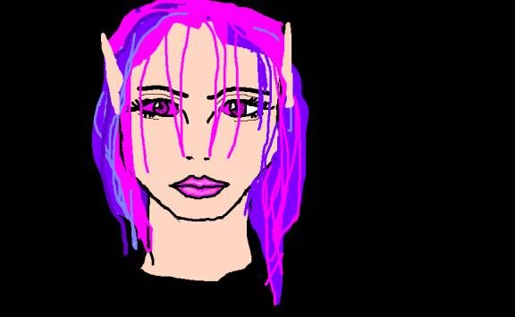 purple haired elf by Crey_final_fantsyChick