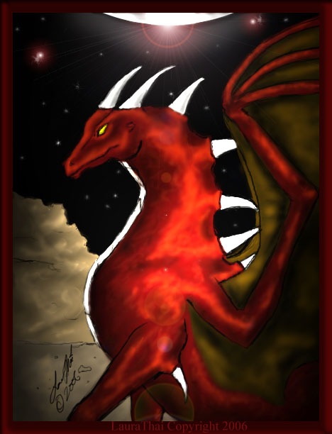 Crimson Dragons moon by CrimsonInHumanBlood