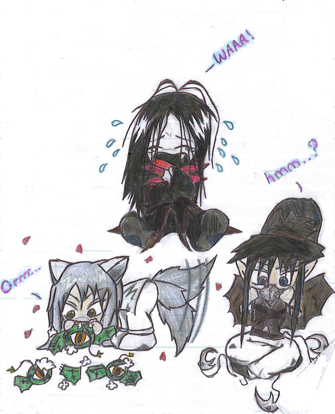 Chibi Karasu, Yoko, and Kuronue! by Crow_of_Sorrow