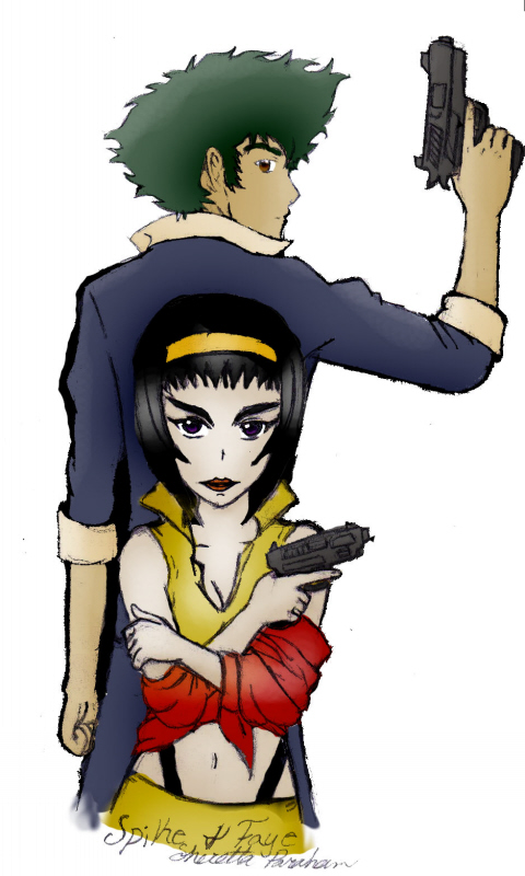 Spike Spiegel and Faye Valentine - Colored by CrystalKitsune357