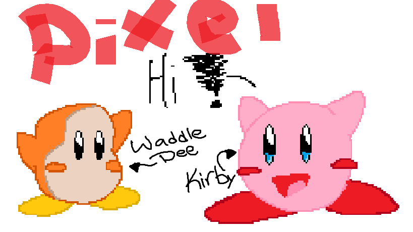 Kirby and Waddle Dee by CrystalPikachu